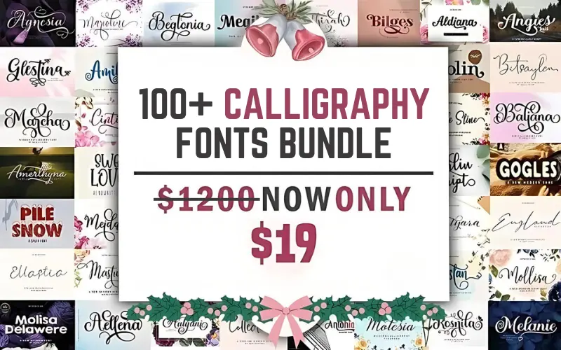 100+ Calligraphy Fonts Bundle