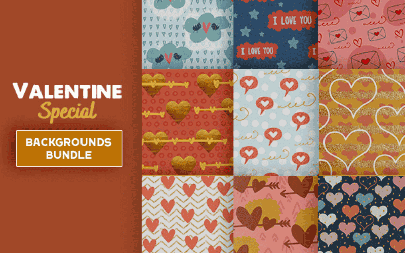 100 Valentine's Day Backgrounds Bundle