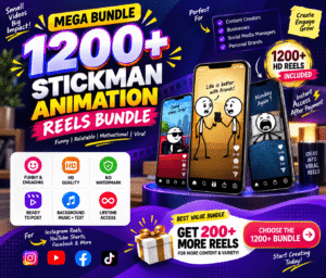 1200+ Stickman Animation Reels Bundle