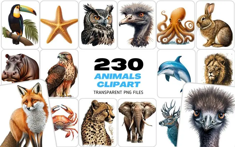 230 Amazing Animals Clipart Images