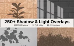 250+ Shadow and Light Overlays Bundle