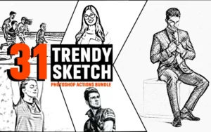 30+ Trendy Sketch Photoshop Actions