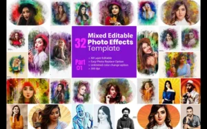 32 Editable Photo Effect Templates