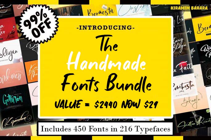 450 Handmade Font Bundle
