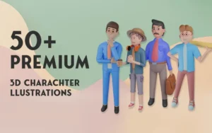 50+ Premium 3D Character Illustrations
