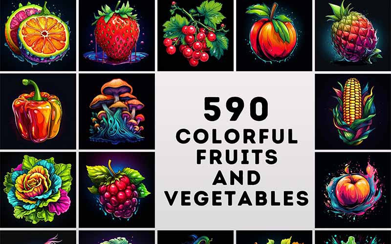 590 Fruits And Vegetables Images Bundle