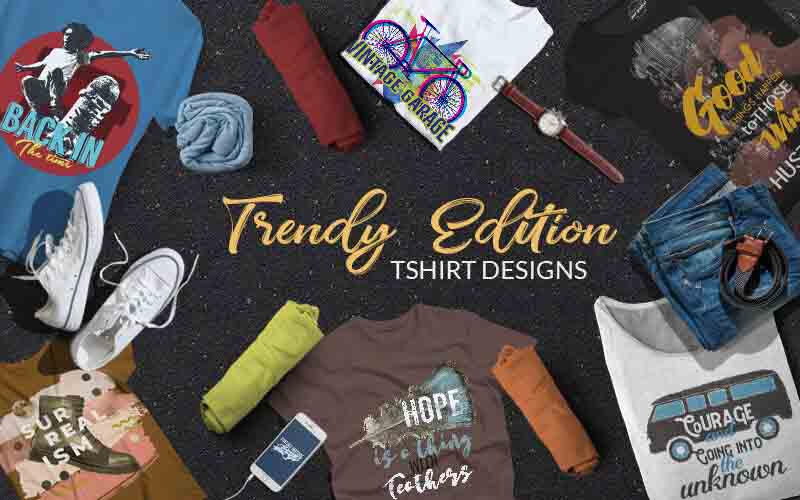 61 Trendy T Shirt Designs Bundle