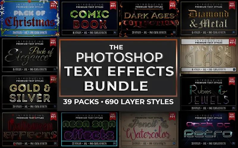690+ PS Text Effects Bundle