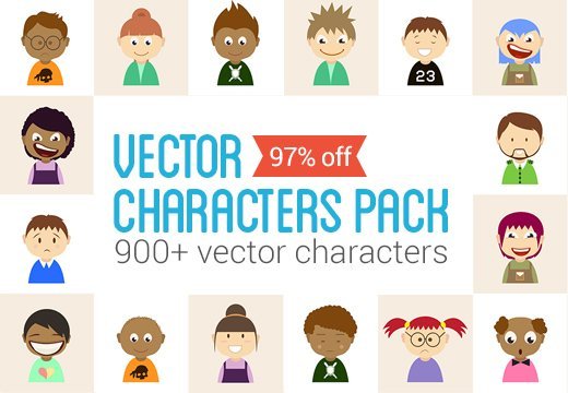 900+ Vector Characters Bundle