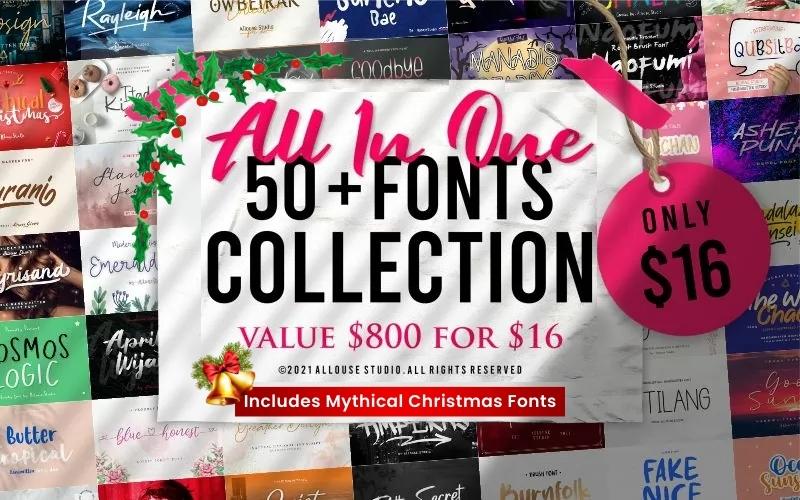 All In One 50+ Trendy Fonts Bundle
