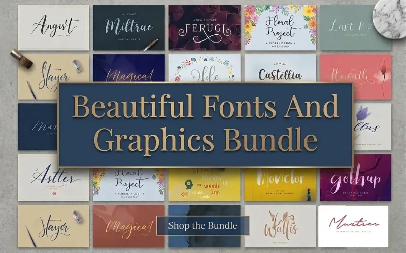 Beautiful Fonts And Graphics Bundle