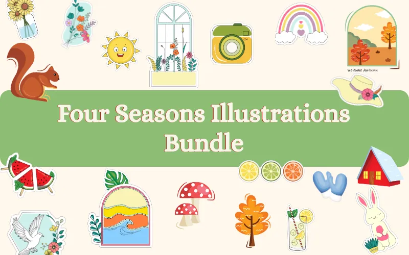 Four Seasons Illustrations Bundle