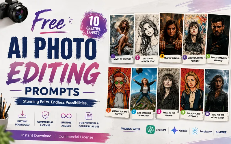 Free AI Photo Editing Prompts Bundle