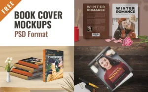 Free Book Cover Mockup Templates - PSD Format