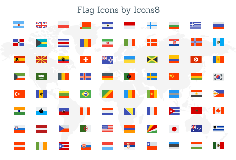 Free Country Flag Icons Bundle - 80 Icons in SVG & PNG Format