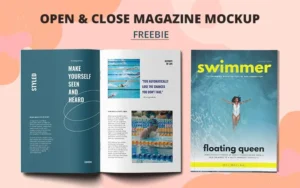 Free Online Open and Close Magazine Mockup For Photoshop