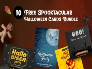 FREEBIE - 10 Spooktacular Halloween Cards Bundle