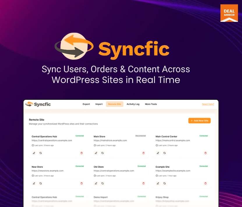 Syncfic: Keep your data synchronized automatically