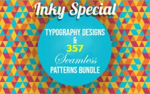 The Typography Designs & 357 Seamless Patterns Bundle