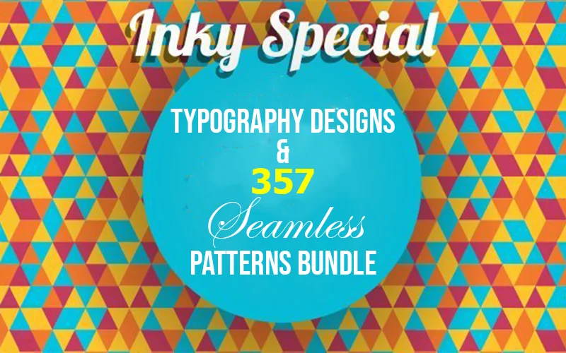The Typography Designs & 357 Seamless Patterns Bundle