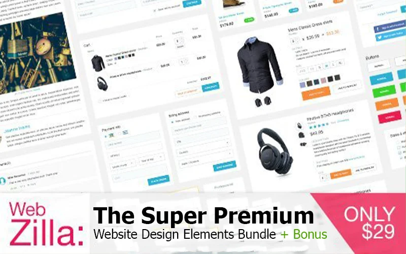 WebZilla: Premium Website Design Elements Bundle
